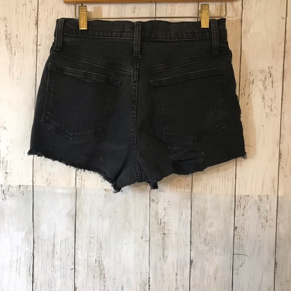 Madewell Distressed High-Rise Denim Boy Shorts Button Fly - Picture 9 of 14